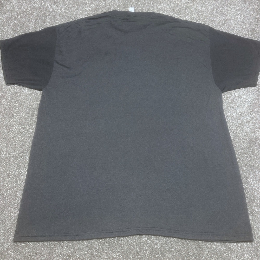 Jerzees Mens XL Sto Panel Logo Graphic Tee Gray USA Flag Patriotic T-Shirt - Picture 2 of 6